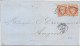 1857 - LETTRE 3° ECH De CHERBOURG (MANCHE) => ANGERS - 1853-1860 Napoleon III