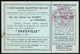 RARE !! CARTE D'ENTREE POUR ASSISTER AU DEPART DU PAQUEBOT THYSVILLE - LIGNE ANVERS CONGO - COMPAGNIE MARITIME BELGE - Documents Historiques