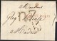 1816. PARÍS A MADRID. MARCA "P.PAYÉ/PARIS" ROJO. PORTEO R7 REALES NEGRO. 13 DÉCIMAS SATISFECHAS. MUY BONITA CARTA FRANCA - 1801-1848: Precursores XIX