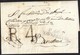 1818. NAVARREINS A BARCELONA. MARCA "P.64.P./NAVARREINS" NEGRO. R.4 REALES NEGRO. 9 DÉCIMAS SATISFECHAS Y LLEGADA. - 1801-1848: Precursores XIX