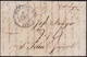 1834. MARSELLA A SANT FELIU DE GUÍXOLS. FECHADOR NEGRO Y "P.P." RECUADRADO ROJO. PORTEO 5 REALES 4 MARAVEDÍS. 7 DÉCIMAS. - 1801-1848: Precursores XIX