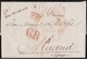 1843. PARÍS A MADRID. FECHADOR "BUREAU CENTRAL" Y "P.P." RECUADRADO. 6R REALES. 18 DÉCIMAS SATISFECHAS Y TRÁNSITO. - 1801-1848: Precursores XIX