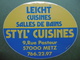 STYL'CUISINES LEICHT Cuisines Salles De Bains METZ 57 MOSELLE - Autocollant Publicité Commerce - Autocollants