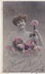 CARTE FANTAISIE. " BONNE FÊTE " . PORTRAIT DE JEUNE FEMME .ANNEE 1909. PHOTO D'ART SAZERAC - Femmes