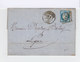 Sur Lettre. Type Céres 25 C. Bleu Type II Oblitéré Losange Gros Chiffres. (574) - 1849-1876: Période Classique