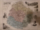 1880 SARTHE (Le Mans,La Flèche,Mamers,St-Calais,Loué,etc) Carte Géo-Descriptif,grav Taille Douce -Migeon ,géographe-édit - Cartes Géographiques