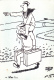 Carte Illustrée Par Jacques Faizant - Mer (deux Marins, L'un Porte L'autre Sur Les épaules &amp; Valises) Pas Circulé - Faizant