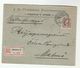 1904 Registered SWEDEN Cover WAX SEAL  Petterssons Bosattningsaffar Goteborg To Malmo  30o Stamps - Covers & Documents