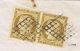 France  Cover  Yv 1 Paire Grille  , 1851 RR Signed/ Signé/signiert/ Approvato A Maury - 1849-1850 Ceres