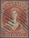 00303 Neuseeland: 1855 'Chalon Head' 1d. Dull Carmine On White Paper, Wmk Large Star, Imperforated, Used A - Neufs