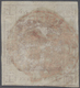 00319 China - Shanghai: 1866/77: Large Dragon 3ca. Red-brown On Thin Hard Paper, Used And Cancelled By Red - Other & Unclassified