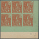 00337 Französisch-Indochina: 1904, 10fr. Red On Bluish Green, IMPERFORATE Marginal Block Of Six From The L - Briefe U. Dokumente