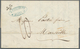 00338 Holyland: 1854, "Jaffa" Black Oneliner Of French Levant Post Office On Folded Envelope With Blue Sen - Palestine