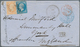 00340 Holyland: 1864, Grand Chiffre "5089" On 20c. Blue (corner Faults) And 40c. Orange On Cover With "JAF - Palestine