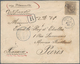 00410 Philippinen: 1880/83, 25 Cts. Brown Tied "R" To Cover From Manila To Paris W. Blue "MANILA 8 AUG 86" - Philippinen