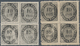 00418 Portugiesisch-Indien: 1871, Type II/tipos II, Mint: 10 R. Striped Paper, Block Of Four (2), White Or - India Portoghese