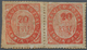 00428 Portugiesisch-Indien: 1873, Type I 20 R. Vermilion, A Horizontal Pair, Right Stamp With Double Impre - Inde Portugaise