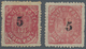 00442 Portugiesisch-Indien: 1881, Local Surcharge Types/tipos I/III-ex Mint: 5 R. On 10 R. (MF62), ID Bloc - Portuguese India