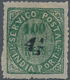 00449 Portugiesisch-Indien: 1881/88, Local Surcharge, Type IIB 4 1/2 R. On 100 R. Green, The Basic Stamp D - Portugees-Indië