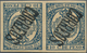 00483 Fernando Poo: 1900, 10c. Blue Fiscal Stamp, Horiz. Tête-bêche Pair With BLACK Overprint (resulting I - Fernando Poo