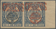00484 Fernando Poo: 1900, 50c. On 10c. Fiscal Stamp, Right Marginal Horiz. Pair With Red Ovp. "CORREOS" An - Fernando Poo
