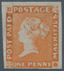 00491 Mauritius: 1848: 1 D "POST PAID" Bright Vermillion On Greyish Paper Without Watermark, Early Interme - Maurice (...-1967)
