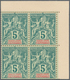 Delcampe - 00509 Guadeloupe: 1892, Complete Serie Of Definitives From 1 C To 1 F, In Total 13 Blocks Of 4, Printed On - Storia Postale