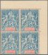 Delcampe - 00509 Guadeloupe: 1892, Complete Serie Of Definitives From 1 C To 1 F, In Total 13 Blocks Of 4, Printed On - Storia Postale