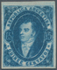 00543 Argentinien: 1867 'Rivadavia' 15c. Bright Blue, Imperf, No Watermark, 6th Printing, Unused Without G - Other & Unclassified