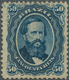 00576 Brasilien: 1866, Dom Pedro 50c. Blue, Fresh Colour, Well Perforated, Vertical Fold, Unused No Gum. R - Other & Unclassified