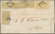 00599 Ecuador: 1872, Three Pairs 1 R. Buff And One Pair 1 R. Orange-buff On Folded Envelope Tied By Clear - Equateur