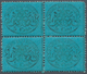 00725 Italien - Altitalienische Staaten: Kirchenstaat: 1868, 5 Cents, Dark Blue, Block Of Four MNH, Three - Etats Pontificaux