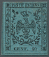 00733 Italien - Altitalienische Staaten: Modena: 1852, 40 Centesimi Black On Pale Blue ("celeste") With Fu - Modène
