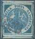 00753 Italien - Altitalienische Staaten: Neapel: 1860: ½ T "Trinacria" Blue, Fresh Colour And Wide Margins - Naples