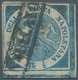 00755 Italien - Altitalienische Staaten: Neapel: 1860, ½ Tornese Blue "Trinacria", Used And Repaired. Cert - Napoli