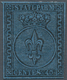 00783 Italien - Altitalienische Staaten: Parma: 1852: 50 Cents Black On Blue, Mint With Original Gum. Rayb - Parma