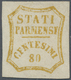 00788 Italien - Altitalienische Staaten: Parma: 1859, 80 C Yellow-olive, Broad Margins At All Sides, Mint - Parme