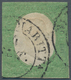 00815 Italien - Altitalienische Staaten: Sardinien: 1854: 5 Cents Green, Cancelled With Double Circle Stam - Sardinien