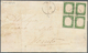 00834 Italien - Altitalienische Staaten: Sardinien: 1862: Letter Franked With 5 Cents Yellowish Green, Blo - Sardinia