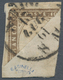 00841 Italien - Altitalienische Staaten: Sardinien: 1861, 10 Cents Dark Brown, Diagonally BISECT On A Smal - Sardegna