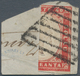 00856 Italien - Altitalienische Staaten: Sardinien: 1860, 40 Cent. Red, Vertical Bisect And Used As A 20 C - Sardinia