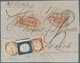 00857 Italien - Altitalienische Staaten: Sardinien: 1858: Tricolour Franking With 80 Cents Light Bistre, 2 - Sardinia