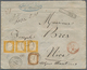 00859 Italien - Altitalienische Staaten: Sardinien: 1863: Strip Of Three Stamps Of 80 Orange Cents And A S - Sardinia