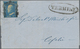 00867 Italien - Altitalienische Staaten: Sizilien: 1859, 2 Grana Ultramarin, First Plate, On A Letter Addr - Sizilien