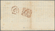 00873 Italien - Altitalienische Staaten: Toscana: 1855: 1 Q. Black On Bluish Paper, On Circular From Flore - Toscana
