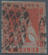 00877 Italien - Altitalienische Staaten: Toscana: 1851, 2 Soldi Scarlet On Light Blue Paper, Used; With Ra - Tuscany