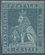 00881 Italien - Altitalienische Staaten: Toscana: 1851: 2 Crazie Light Blue On Gray Paper, Mint With Origi - Tuscany