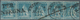 00882 Italien - Altitalienische Staaten: Toscana: 1851: 2 Crazie Light Blue, Strip Of Five, Used, Signed A - Toscana