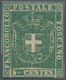 00918 Italien - Altitalienische Staaten: Toscana: 1860, Provisional Government, 5 Cents Green, Mint With G - Toskana