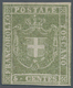 00919 Italien - Altitalienische Staaten: Toscana: 1860, Provisional Government, 5 Cents Yellowish Olive, N - Tuscany